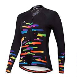 TELEYI Damen Radtrikot Langarm Bike Jacke Biking Shirt Schnell Trocken Atmungsaktiv Mountainbike Kleidung von TELEYI