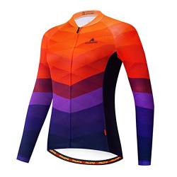 TELEYI Damen Radtrikot Langarm Fahrradjacke Bike Shirt Schnell Trocknend Atmungsaktiv Mountainbike Kleidung von TELEYI