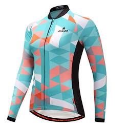 TELEYI Damen Radtrikot Langarm Fahrradjacke Biking Shirt Schnell Trocken Atmungsaktiv Mountainbike Kleidung von TELEYI