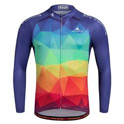 TELEYI Herren Fahrradtrikot Langarm Fahrradjacke Bikshirt Schnell Trocknend Atmungsaktiv Mountainbike Kleidung von TELEYI