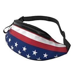 American Flag Stars Stripes Herren und Damen Crossbody Bauchtasche, verstellbare modische Sport-Brusttasche, Schwarz, Einheitsgröße, Schwarz , Einheitsgröße von TEMKIN