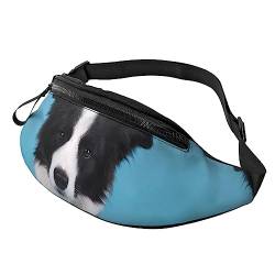 Border Collie Bauchtasche für Damen und Herren, verstellbar, modisch, Sport-Brusttasche, Schwarz, Einheitsgröße, Schwarz , Einheitsgröße von TEMKIN