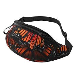 Monarch Butterflies Umhängetasche für Herren und Damen, verstellbar, modisch, Sport-Brusttasche, Schwarz, Einheitsgröße, Schwarz , Einheitsgröße von TEMKIN