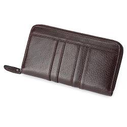 TEMKIN Geldbörse Männer Einfache Pfid-Anti-Diebstahl-Bürste Long Wallet Multi-Card Clutch Mobile Brieftasche von TEMKIN