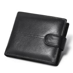 TEMKIN Geldbörse Männer Schwarzer RFID Anti-Diebstahl Pinsel Kurzer Brieftasche Einfache Kurzbrieftasche Einfach von TEMKIN