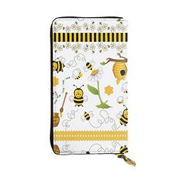 Tigers bedruckte Damen Geldbörse, Herren Reißverschluss Clutch mit Kartenfach Große Kapazität Kartenetui, Flying Bees Daisy Honig, Einheitsgröße von TEMKIN