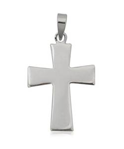 TEMPELWELT Schmuck Anhänger Kreuz 26 mm breite Form 925 Sterling Silber, Gothic Mittelalter Kreuzanhänger schlicht Damen Herren von TEMPELWELT