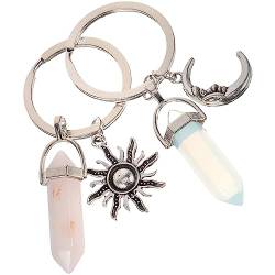 TENDYCOCO Geschenk Freundschaft 2Pcs Delicate Key Kette Metall Kreative Keyring Mond Sonne Schlüssel Halter für Frauen Männer Geschenk Geschenk Für Schwester von TENDYCOCO