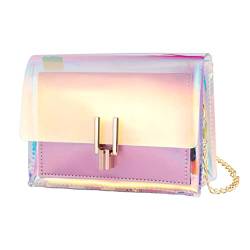 TENDYCOCO Hologramm Clutch Geldbörse schillernden Umhängetasche klare Kette Handtaschen für Frauen von TENDYCOCO