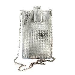 TENDYCOCO Umhängetasche Vertikale Handytasche Mini Crystal für Damen (Silber) von TENDYCOCO