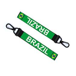 Brasilien Schlüsselanhänger Gepäckanhänger Reißverschluss Zieh-Schlüsselanhänger Tasche brasilianischer Schlüsselanhänger schwarz von TENNER.LONDON