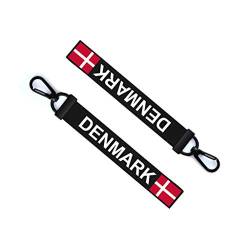 Dänemark Schlüsselanhänger Gepäckanhänger Reißverschluss Pull Keychain Tasche Schlüsselanhänger Schwarz von TENNER.LONDON