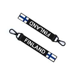 Finnland-Schlüsselanhänger, Gepäckanhänger, Reißverschluss, Schlüsselanhänger, Tasche, Schlüsselanhänger, Schwarz von TENNER.LONDON