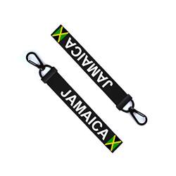 Jamaika Schlüsselanhänger Gepäckanhänger Reißverschluss Pull Schlüsselanhänger Tasche Jamaikanischer Schlüsselanhänger Schwarz, Schwarz , One Size von TENNER.LONDON
