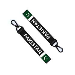 Pakistanischer Schlüsselanhänger, Gepäckanhänger, Reißverschluss, Schlüsselanhänger, Tasche, Schlüsselanhänger, Pakistanische Flagge, Schwarz von TENNER.LONDON