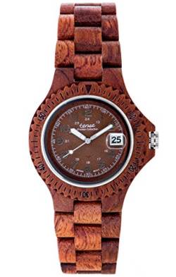 TENSE 'Compass Katalox' Herren Holzuhr Katalox Ø 43 mm Armbanduhr aus Holz analog Quarz G4100R-BR von TENSE