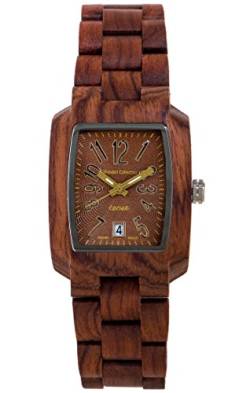 TENSE 'Timber Katalox' Herren Holzuhr Katalox Ø 35 mm Armbanduhr aus Holz analog Quarz J8102R-BR von TENSE