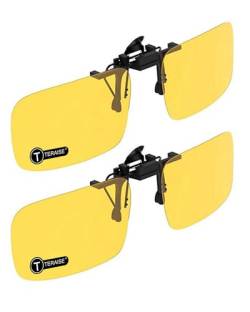 TERAISE 2-Pack Nachtsichtclip für polarisierte Sonnenbrillen Herren/Damen UV400 Klappbarer Ideal für Autofahrer und Outdoor/Angeln(2Yellow) von TERAISE