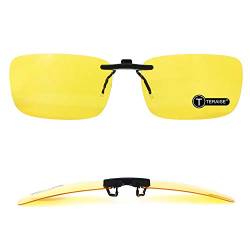 TERAISE Nachtsichtbrille Sonnenbrille Clip über Brillen Blendschutz UV400 clip on sonnenbrille für Männer Frauen Fahren(Gelb) von TERAISE