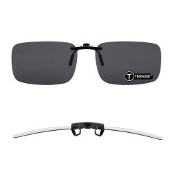 TERAISE Polarisierte Sonnenbrille Clip über Brillen Blendschutz UV400 clip on sonnenbrille für Männer Frauen Fahren (Black) von TERAISE