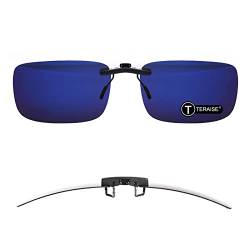 TERAISE Polarisierte Sonnenbrille Clip über Brillen Blendschutz UV400 clip on sonnenbrille für Männer Frauen Fahren (Blue) von TERAISE