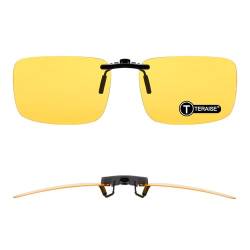 TERAISE Polarisierte Sonnenbrille Clip über Brillen Blendschutz UV400 clip on sonnenbrille für Männer Frauen Fahren (Gelb) von TERAISE