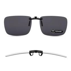 TERAISE Polarisierte Sonnenbrille Clip über Brillen Blendschutz UV400 clip on sonnenbrille für Männer Frauen Fahren (Schwarz) von TERAISE