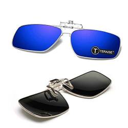 TERAISE Polarisierte Sonnenbrille des Metallclips, Sonnenbrille der Männer Klipp,mit Flip-Funktion, Geeignet für Outdoor-Sportarten von TERAISE