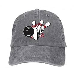 TERCAN Basecap Bowling Unisex Vintage Verstellbare Baumwolle Baseballkappe Denim Dad Hut Cowboyhut Weihnachten Geburtstag Geschenk von TERCAN