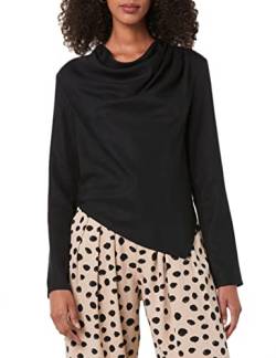 TEREA Bluse für Damen, Cataleya Asymmetrisch Drapierter Ausschnitt, Schwarz, Größe XL von TEREA