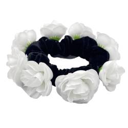 Auffällige künstliche Blumen-Haargummis für Frauen, groß, elastisch, Pferdeschwanz-Halter, perfekt für den täglichen Gebrauch, künstliche Blumen-Haargummis von TERNCOEW