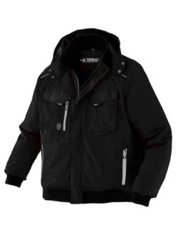 TERRAX WORKWEAR Herren-Pilotenjacke wattiert (DE/NL/SE/PL, Alphanumerisch, L, Regular, Regular, schwarz) von TERRAX WORKWEAR