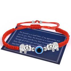 TERRISHE Böser Blick Armband Evil Eye Kabbalah Rote Seil Armband Elefant Türkische Blue Eye Handgemachte Perlen Glück Freundschaft Armband Schmuck Geschenke für Frauen Mädchen Geburtstagsgeschenk von TERRISHE