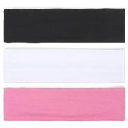 TERSE Stirnbänder Damen Haarband Damen Dünn Stirnband Haarbänder Elastisch Haarreifen für Frauen Sport Yoga Workout Sommer Hair Bands, Schwarz, Weiß und Pink Headbands 3 Stück von TERSE