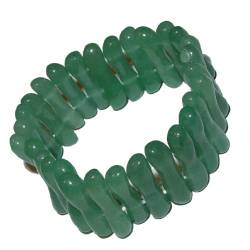 1 Stück Aventurin grün Armband schönes Edelsteinarmband ein echter Hingucker doppelt elastisch aufgezogen.(2574) von TESTEL