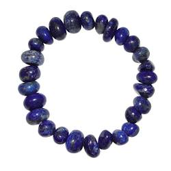 Lapis Lazuli Armband schönes Trommelstein Edelstein Armband ein echter Hingucker elastisch aufgezogen.(4005) von TESTEL