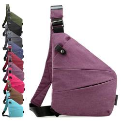 Diebstahlsichere Reisetasche Damen, Diebstahlsichere Tasche Damen, Anti Diebstahl Tasche Damen, Damendiebstahlsichere UmhäNgetasche Damen, Tasche Diebstahlsicher Damen (Purple,Rechte) von TETGSET