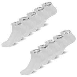 TEXEMP 10 Paar Sneaker Socken Herren & Damen Sportsocken Schwarz Weiß Grau Laufsocken Baumwolle Sneakersocken Arbeitssocken Füßlinge Low Cut - 10er Pack, Weiß, Größe 43-46 von TEXEMP