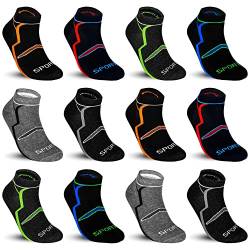 TEXEMP 12 Paar Sport Sneaker Socken Herren Sportsocken Damen Füßlinge Baumwolle - 39-42, 12 Paar, Lager 6 von TEXEMP