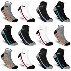 TEXEMP 12 Paar Sport Sneaker Socken Herren Sportsocken Damen Füßlinge Baumwolle - 39-42, 12 Paar, Lager 9 von TEXEMP