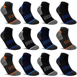 TEXEMP 12 Paar Sport Sneaker Socken Herren Sportsocken Damen Füßlinge Baumwolle - 43-46, 12 Paar, Lager 4 von TEXEMP