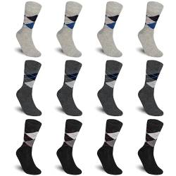 TEXEMP 6 oder 12 Paar Herren Business Socken Baumwolle Premium Strümpfe Herresocken Komfortbund B73-12 Paar 43-46 von TEXEMP