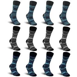TEXEMP 6 oder 12 Paar Herren Business Socken Baumwolle Premium Strümpfe Herresocken Komfortbund B79-12 Paar 43-46 von TEXEMP