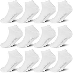 TEXEMP 6 oder 12 Paar Sneaker Socken Herren Damen Sneakersocken Baumwolle - Weiß 43-46 12 Paar von TEXEMP