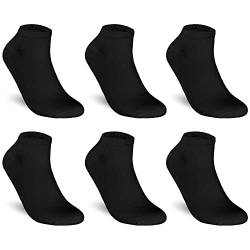 TEXEMP 6 oder 12 Paar Sneaker Socken Herren Damen Sport Füßlinge Quarter Mehrfarbig Streifen Baumwolle - Schwarz 43-46 6 Paar von TEXEMP