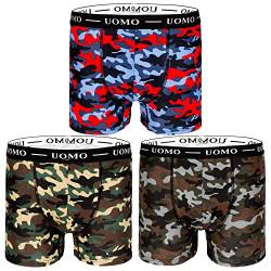 TEXEMP Boxershorts Herren Unterwäsche Camouflage Baumwolle Unterhosen Männer Men Retroshorts (Lager 107, XL, 10er Pack) von TEXEMP