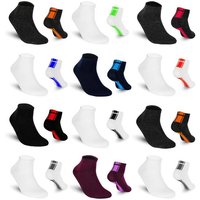 TEXEMP Sneakersocken 6 bis 18 Paar Sneaker Socken Herren & Damen Mehrfarbig Baumwolle (Packung, 18-Paar) Langlebig & Robust von TEXEMP