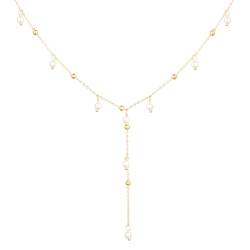 TEZCRT Perlen Kette Gold, Perlen Choker, Imitation Perle Halskette, Schmuckgeschenk für Frauen und Mädchen von TEZCRT