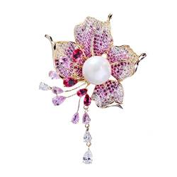Perlen-Blumen-Brosche, Blumennadel, Mantel-Accessoire (A, wie das Bild zeigt) von TEmkin