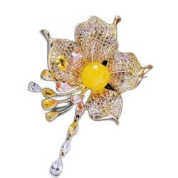 Perlen-Blumen-Brosche, Blumennadel, Mantel-Accessoire (B, wie das Bild zeigt) von TEmkin